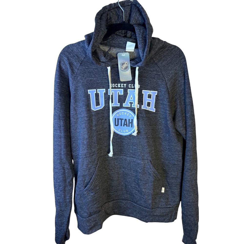 Blue 84 NHL Utah Hockey Club Hoodie Mens Medium NWT Heather Charcoal Sweatshirt